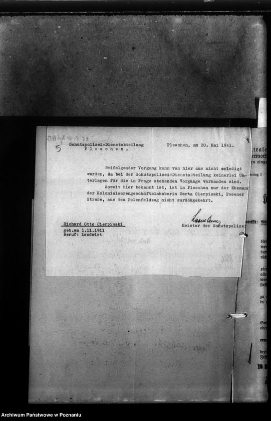 Obraz 9 z jednostki "Kreis Jarotschin (Jarocin). Zgłoszenia zmarłych i zaginionych miejscowych Niemców w 1939 roku"