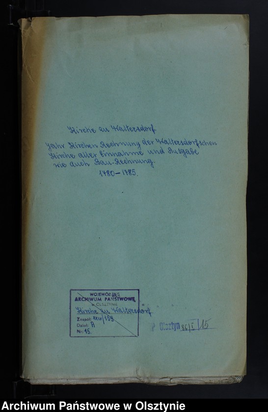 image.from.unit.number "Jahr Kirchen Rechnung der Waltersdorfschen Kirche aller Einnahme und Ausgabe wie auch Bau-Rechnung"