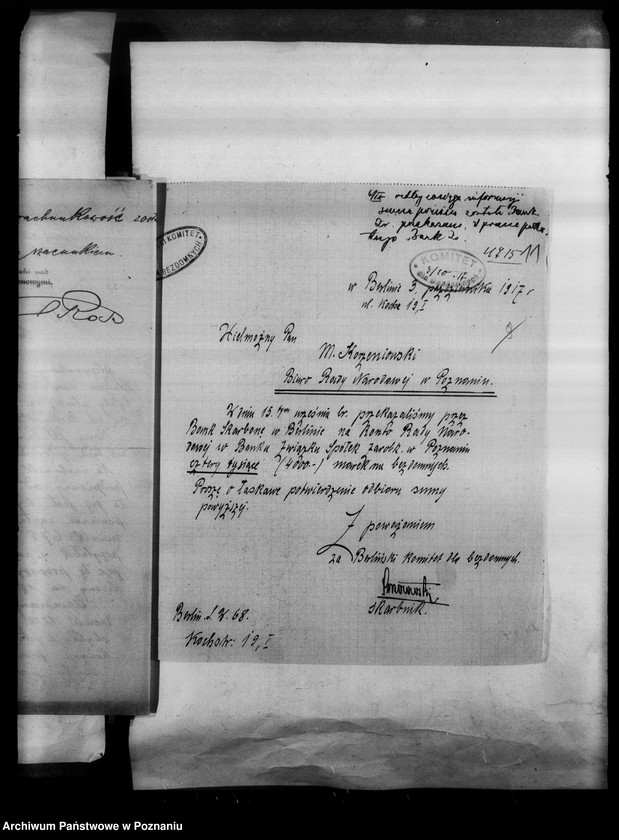 Obraz 15 z jednostki "Korespondencja Komitetu dla Bezdomnych w Berlinie w sprawie pomocy materialnej dla Polaków w Niemczech."