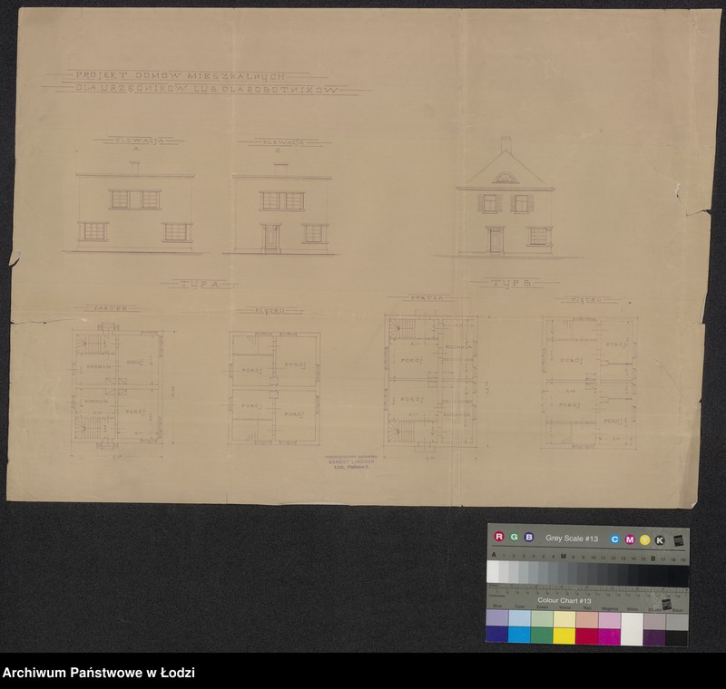 Obraz 1 z jednostki "Projekt domów mieszkalnych dla urzędników lub dla robotników"
