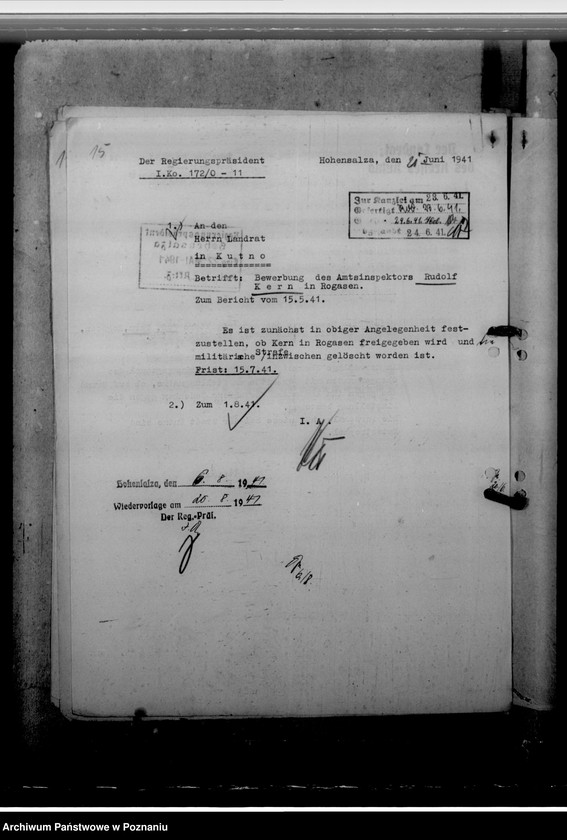 Obraz 19 z jednostki "Kern, Rudolf, Personalkten des Amtsinspektors"