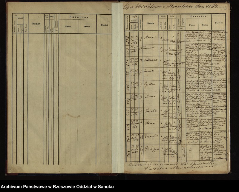 image.from.unit.number "Księga urodzeń dla miejscowości Manasterzec z lat 1864-1877 oraz księga zgonów dla miejscowości Manasterzec, Łukawica, Bezmiechowa Dolna i Bezmiechowa Dolna"