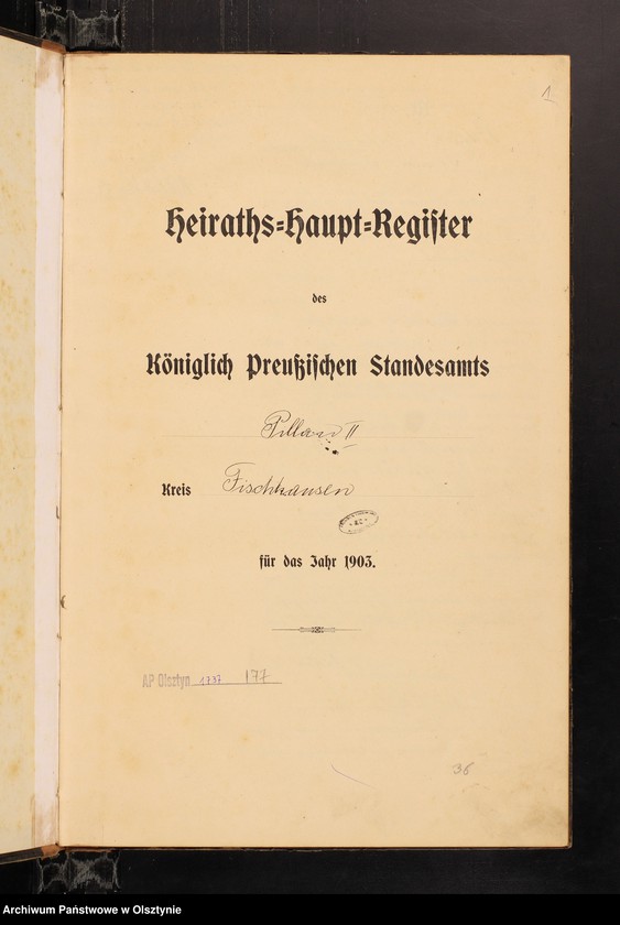 image.from.unit.number "Heiraths-Haupt-Register Nr 1 - 26"