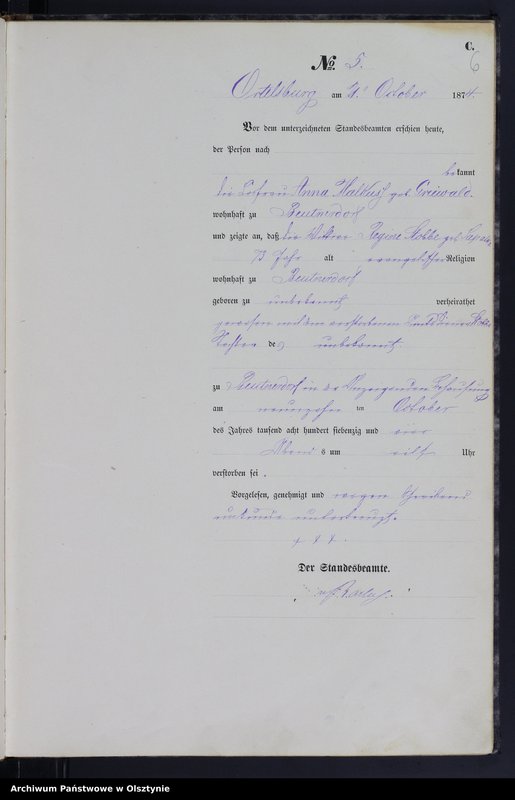 image.from.unit.number "Haupt-Sterbe-Register Nr 1 - 40"