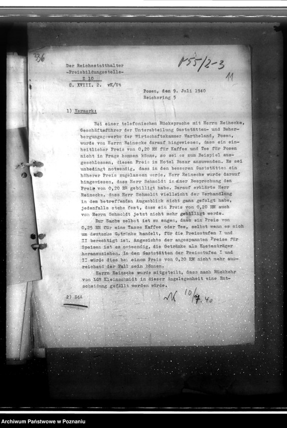 Obraz 15 z jednostki "Regelung der Speisepreise in Gaststätten und Beherbergungsbetrieben"