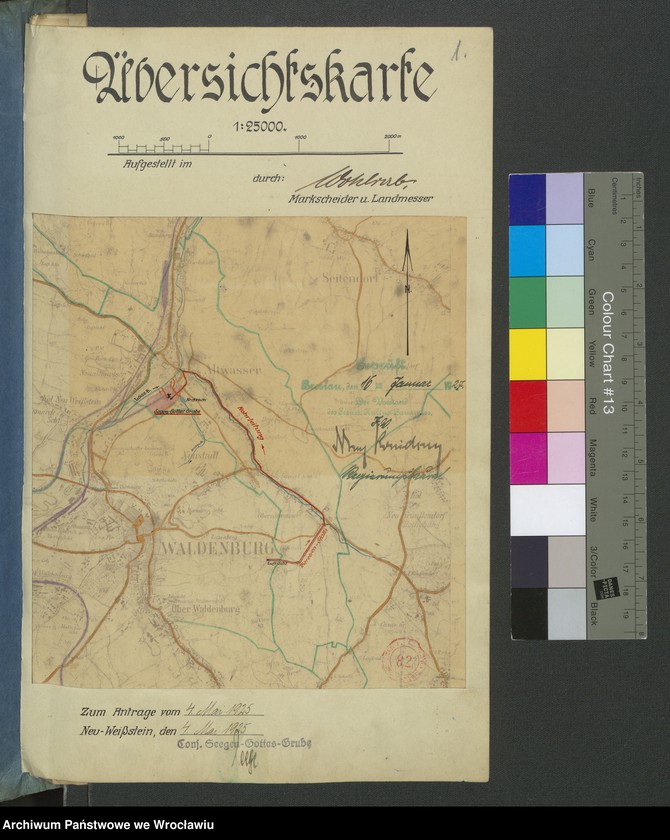 image.from.unit.number "Antrag auf Sicherstellung hilfsw. Verleihung u. Wasserrechten und deren Eintragung in das Wasserbuch für das Steinkohlenbergwerk Cons. Seegen-Gottes-Grube zu Altwasser Kr. Waldenburg i. Schl. Tiefbau-Schacht-Anlage I+II"