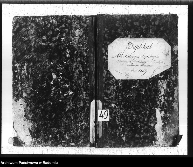 image.from.unit.number "Duplikat akt religijno cywilnych urodzonych, zaślubionych i zmarłych w parafii Głowaczów z roku 1859"