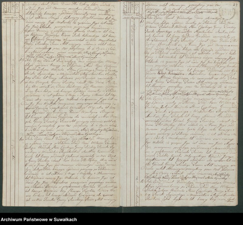 image.from.unit.number "Akta urodzonych gminy puńskiey od 1-go stycznia do dnia ostatniego grudnia 1820roku."