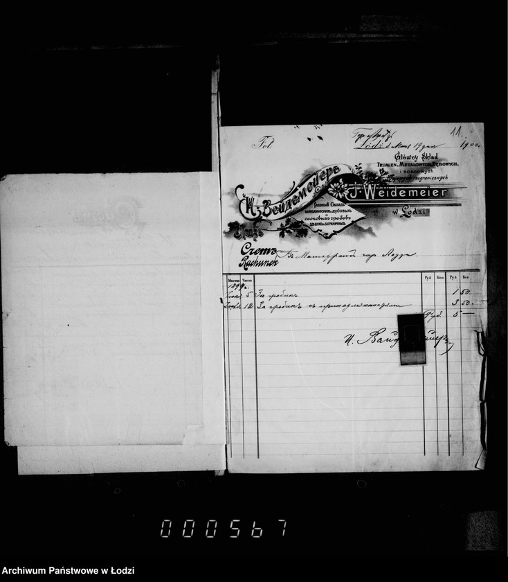 Obraz 12 z jednostki "O raschodach na pochoronu umeršich bednych žitelej goroda Lodzi"