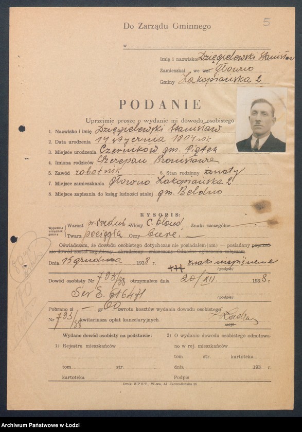 image.from.unit.number "Podania o wydanie dowodów osobistych. Litery D -F"