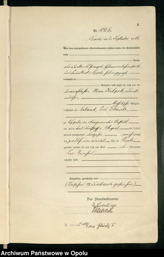 image.from.unit.number "Urząd Stanu Cywilnego Opole Księga Urodzeń Rok 1913 1058-1559"