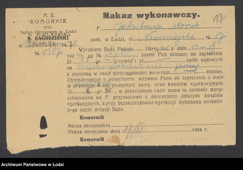 Obraz 19 z jednostki "Moszek Jakubowicz- sprzedaż manufaktury"