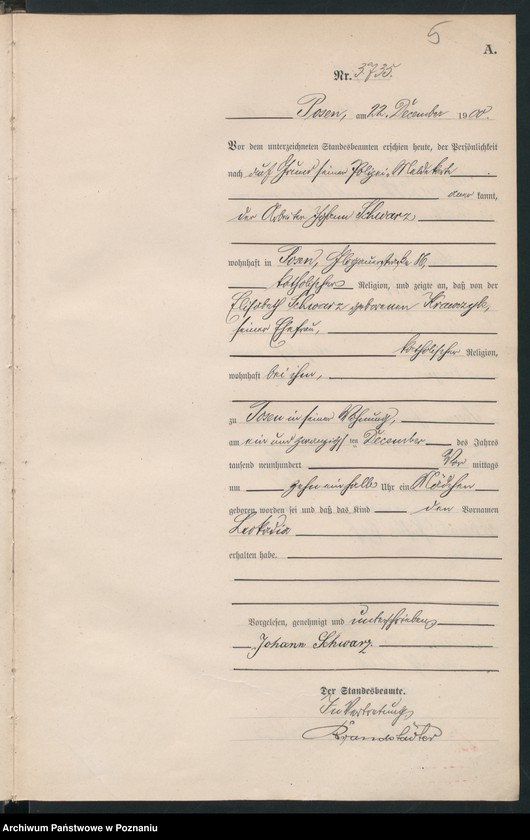 Obraz 8 z jednostki "Księga miejscowa urodzeń"