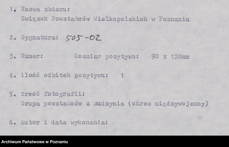Obraz 6 z jednostki "Grupa powstańców z Budzynia (okres międzywojenny)"